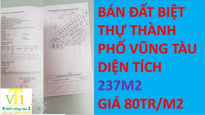 MẶT TIỀN KHU ĐÔ THỊ CHÍ LINH CÁCH BIỂN 1km Diện tích:14 X 17 = 237M2 ( 18,9 tỷ)