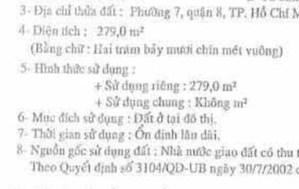 Đất mặt tiền lô góc 280m2 (15x20m) đường 20m quận 8 khu biệt thự xây tự do giá chỉ nhỉnh 12 tỷ