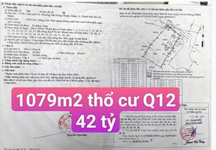 Lô Đất Khủng Long (20x52) Ngay KDC An Sương, P.Tân Hưng Thuận, Q12 Giá Siêu Đầu Tư