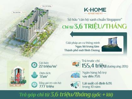 K-Home New City Giá Chỉ 777 Triệu, Căn Hộ Chuẩn Xã Hội Hòa Phú TP Thủ Đầu Một