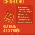 BÁN ĐẤT CHÍNH CHỦ - SỔ HỒNG RIÊNG - GIÁ CHỈ 420 TRIỆU