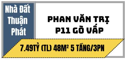 HIẾM!  Chỉ 7.49 tỷ TL! 48M², 5 Tầng/3PN – HẺM XE HƠI – PHAN VĂN TRI, Gò Vấp!