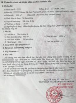 91m2 HOÀNG BẬT ĐẠT, ngang 5x19, dãy trọ thu nhập tốt, 5ty1
