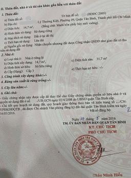 Hơn 2 t.ỷ có nhà SHR 3 tầng Lý Thường Kiệt, nở hậu, hẻm 3m thông