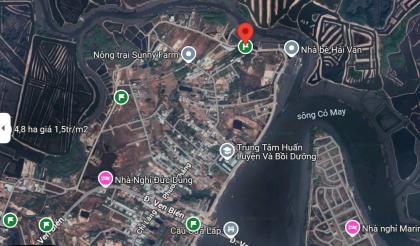 Vị trí đất mặt tiền đường đê Hải Đăng, mặt tiền dài 105 m.