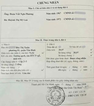 40m2 HXH thông BÙI THỊ XUÂN LÊ VĂN SỸ, đúc BTCT 4ty6