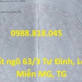 Đất ngõ 63 Tư Đình, phường Long Biên, thành phố Hà Nội, 229m2, đường ô tô tránh, miễn TG