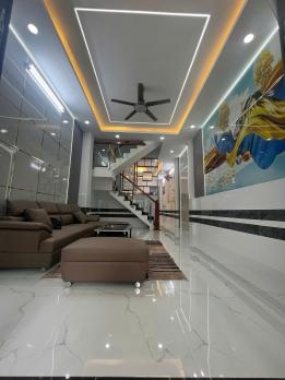 NHÀ 3 TẦNG (4x22) HẺM XE HƠI 5M CÁCH MT LÊ THỊ RIÊNG, THỚI AN, Q.12