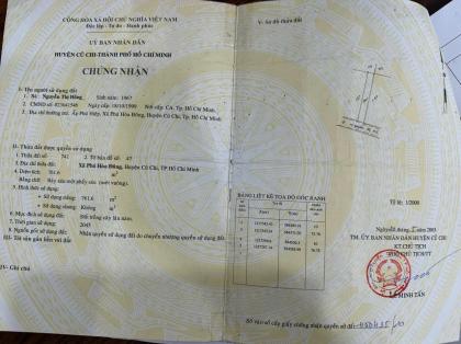 BÁN GẤP ĐẤT 2 MẶT TIỀN NGUYỄN THỊ NÊ, PHÚ HÒA ĐÔNG, CỦ CHI