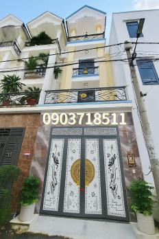 NHÀ 4 TẦNG BTCT MỚI ĐẸP 60M2, ĐƯỜNG NHỰA XE HƠI 7M. KHU PHÂN LÔ NHÀ CAO TẦNG - NGUYỄN ẢNH THỦ QUẬN