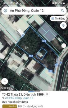 SIÊU LÔ ĐẤT LỚN MẶT TIỀN RẠCH AN PHÚ ĐÔNG 9, Q12  2.000m² THỔ CƯ 1.700m² – VỊ TRÍ CỰC HIẾM!