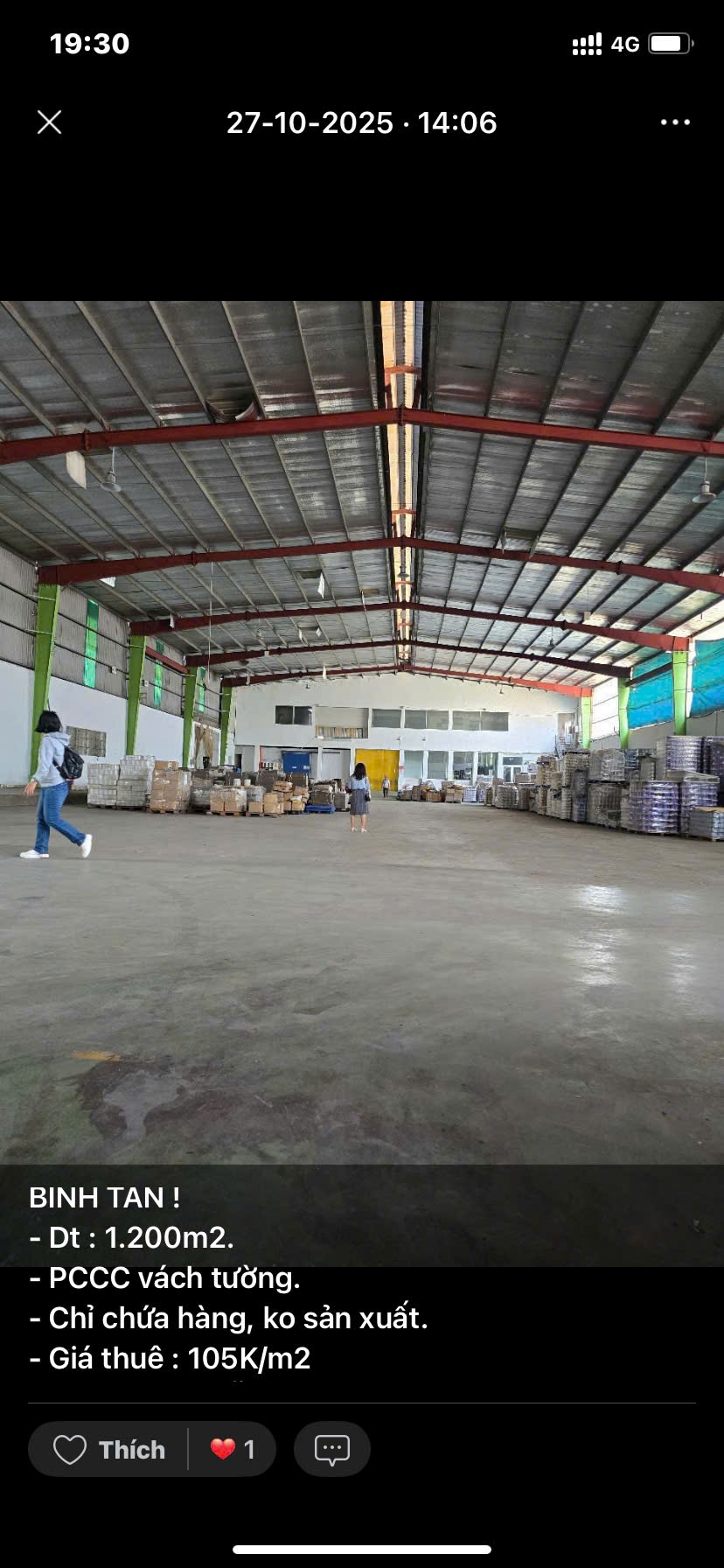 Cho thuê kho xưởng đường nguyễn Cữu Phú_Bình Chánh 2.000m giá 130tr