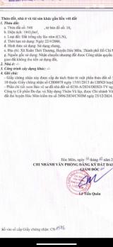 ĐẤT (50x39) MẶT TIỀN XUÂN THỚI THƯỢNG 03 (NAY XÃ BÀ ĐIỂM), HÓC MÔN