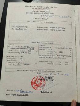 NHÀ (5.5x23) MẶT TIỀN TÂN CHÁNH HIỆP 26, Q12 - ĐANG CHO THUÊ 18TR/THÁNG!