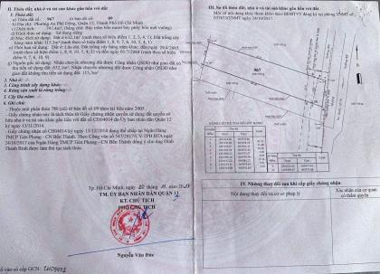 ĐẤT ĐẸP (14x54) AN PHÚ ĐÔNG 26, QUẬN 12 GIÁ ĐẦU TƯ (GẦN SÔNG SG)