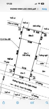 BÁN ĐẤT (11X38) MẶT TIỀN NGUYỄN THỊ NGÂU, THỚI TAM THÔN, HÓC MÔN