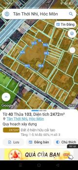 ĐẤT 2.600M² MẶT TIỀN TÂN THỚI NHÌ 14, HÓC MÔN - QUỸ ĐẤT LỚN – GIÁ TỐT