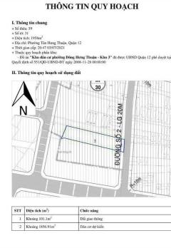 ĐẤT VÀNG MẶT TIỀN ĐÔNG HƯNG THUẬN 02 – Q12 – FULL THỔ – SÁT KDC AN SƯƠNG
