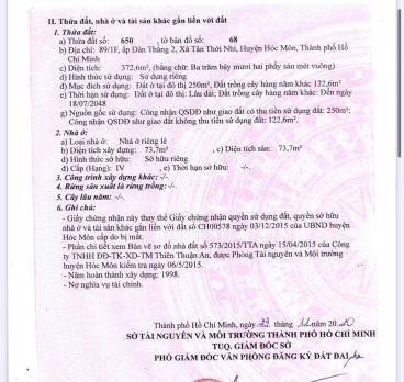 ĐẤT KHỦNG TẶNG NHÀ C4 (9.5X40) MẶT TIỀN TÂN THỚI NHÌ 02 – CÁCH QL22 CHỈ 100M