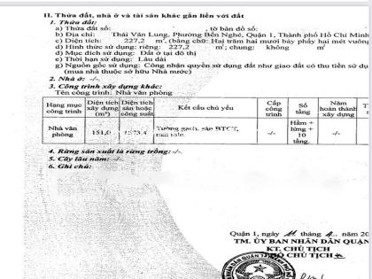 Bán khách sạn đường Thái Văn Lung, Q1,  hầm + 12 tầng, 230m2 đất, 70P