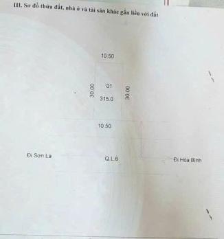Bán đất tặng Nhà C4 Mãn Đức, Tân Lạc, DT315m2, MT10.5m, ôtô khách KD, 2.6 tỷ Hòa Bình