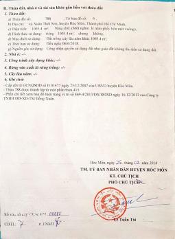 RA GẤP 2 LÔ LIỀN KỀ MẶT TIỀN XUÂN THỚI SƠN 03 – SÁT VÀNH ĐAI 3 – 1.006M²/LÔ