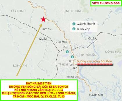 Bán gấp đất 2 mặt tiền TP.HCM, Đường Ven Sông Sài Gòn, vị trí đẹp, tiềm năng tăng giá cao