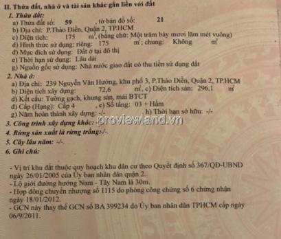 Bán biệt thự Thảo Điền, Nguyễn Văn Hưởng, 175m2 đất, ngang 8m, 1 hầm + 3 tầng, 79 tỷ