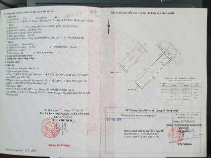 BÁN NHÀ SƠN KỲ, TÂN PHÚ: DT 72,7 M2 (1T1L) SẴN SỔ HỒNG, CHỈ 6.7 TỶ TL. LH:0932688139